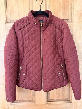 Quilted Women's Jacket in Burgundy